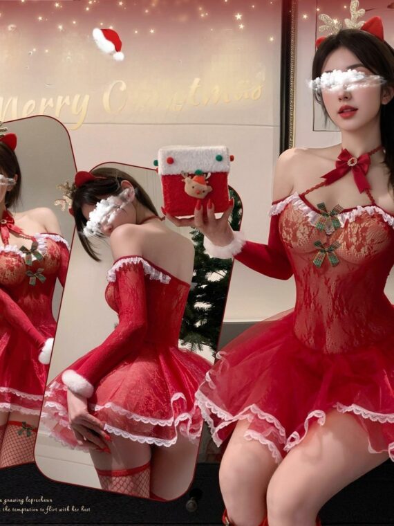 Sexy-Christmas-Halter-Neck-Pajamas-Cosplaying-as-a-Reindeer-Uniform-1-1