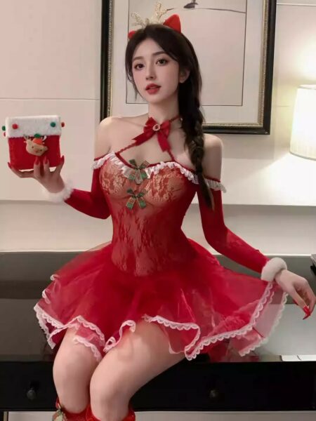 Sexy-Christmas-Halter-Neck-Pajamas-Cosplaying-as-a-Reindeer-Uniform-3-1
